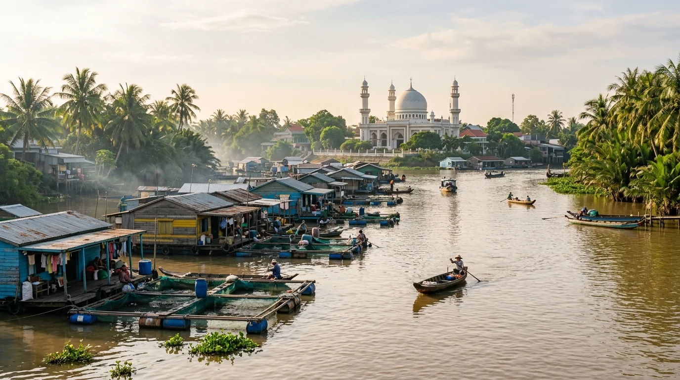 Làng bè nổi Châu Đốc và Làng Chăm Đa Phước