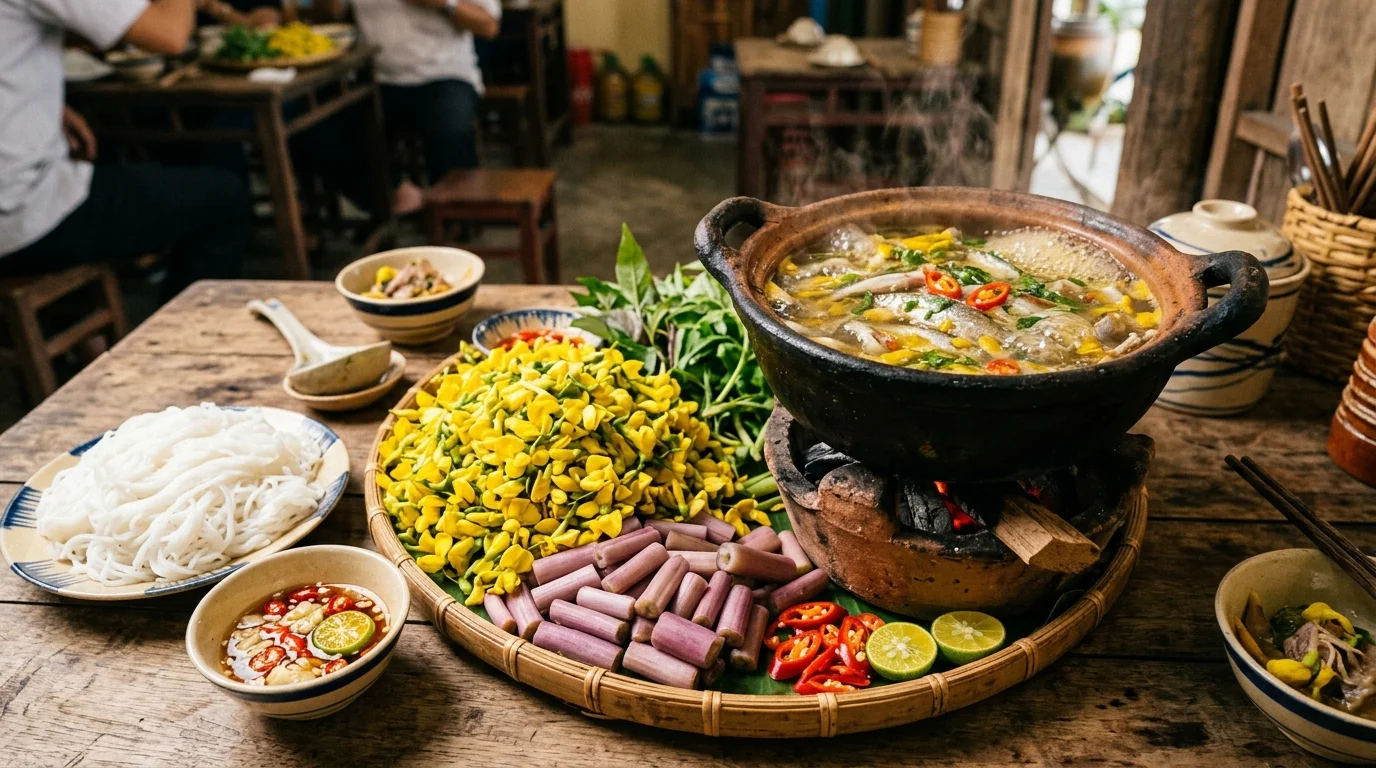 Lẩu cá linh bông điên điển An Giang