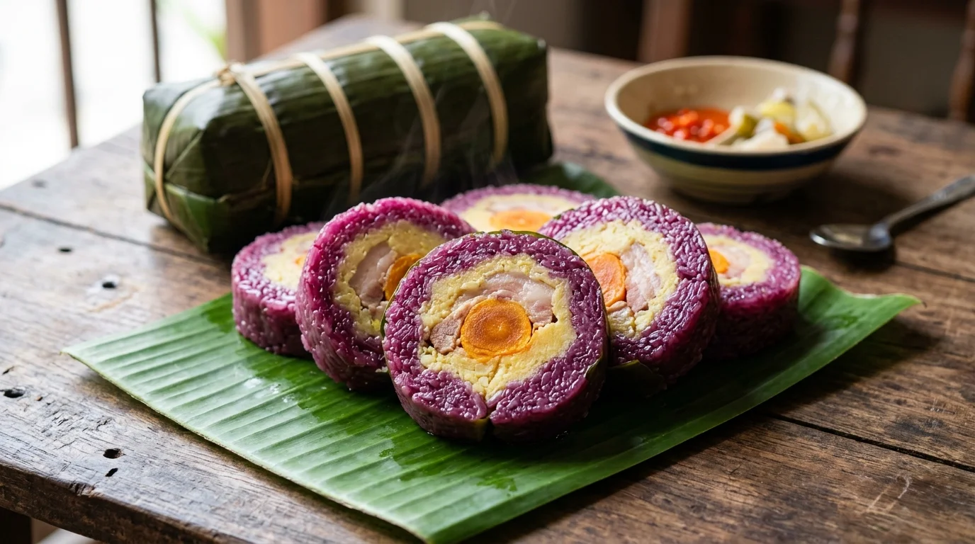 Bánh tét lá cẩm Cần Thơ
