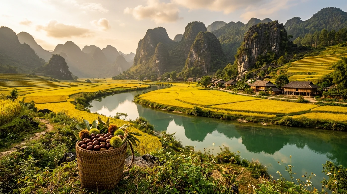 Mùa lúa chín vàng Trùng Khánh hạt dẻ chín