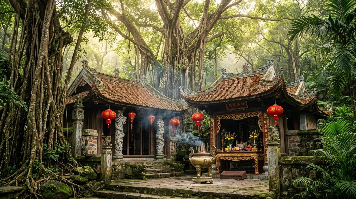 Miếu Bà Phi Yến cổ kính thanh tịnh dưới bóng cây bàng
