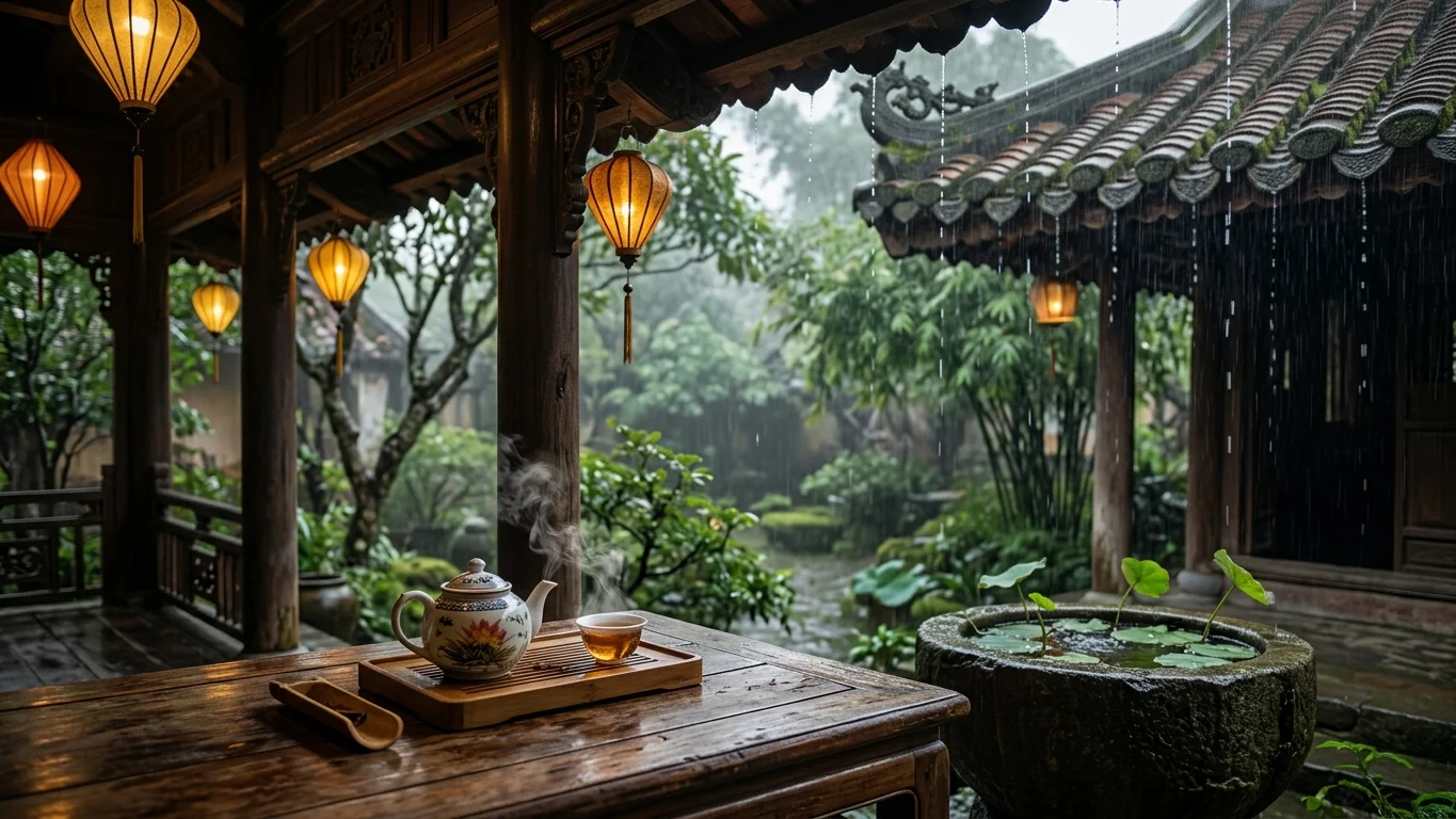 Mùa đông mưa xứ Huế và trà cung đình
