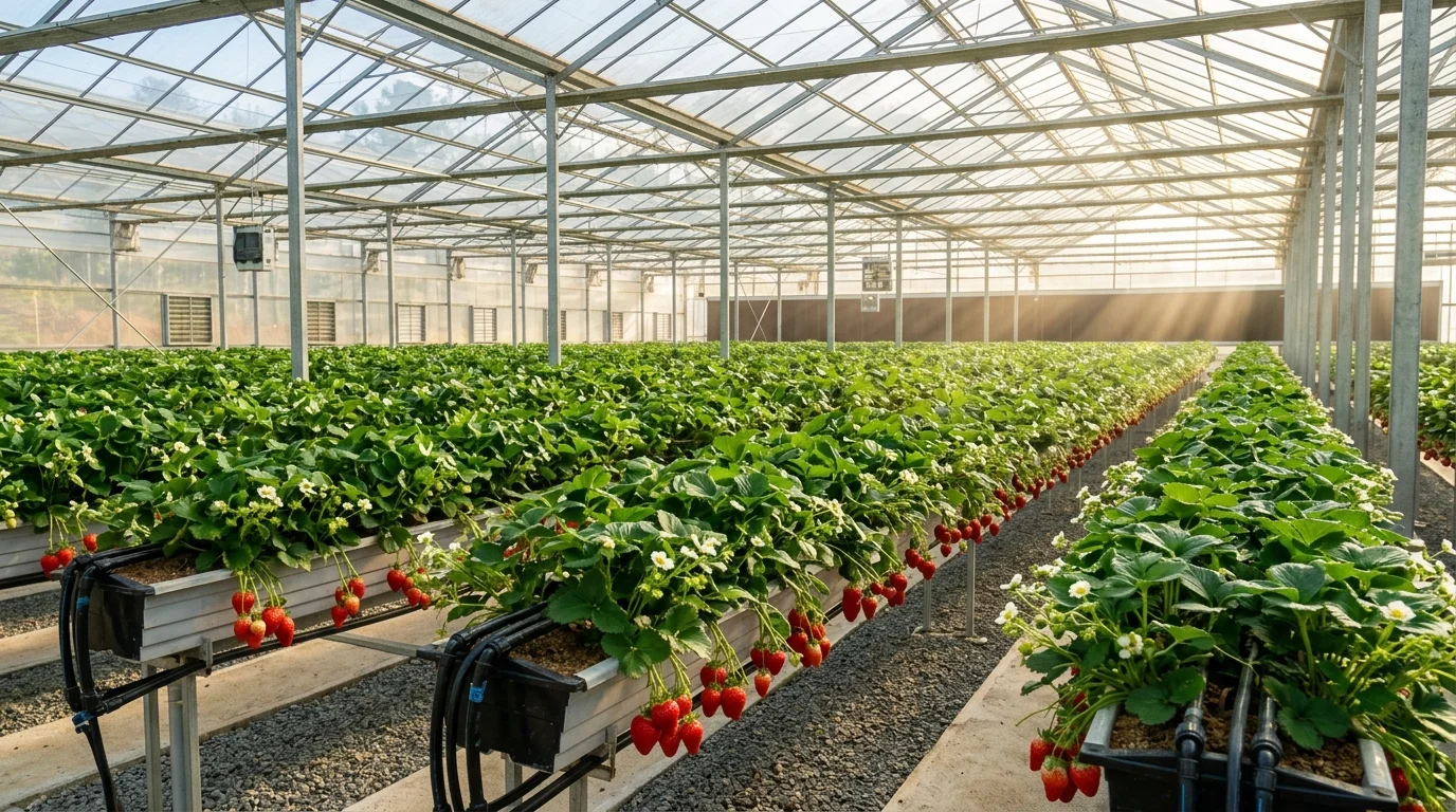 Vườn dâu tây nông nghiệp công nghệ cao Măng Đen