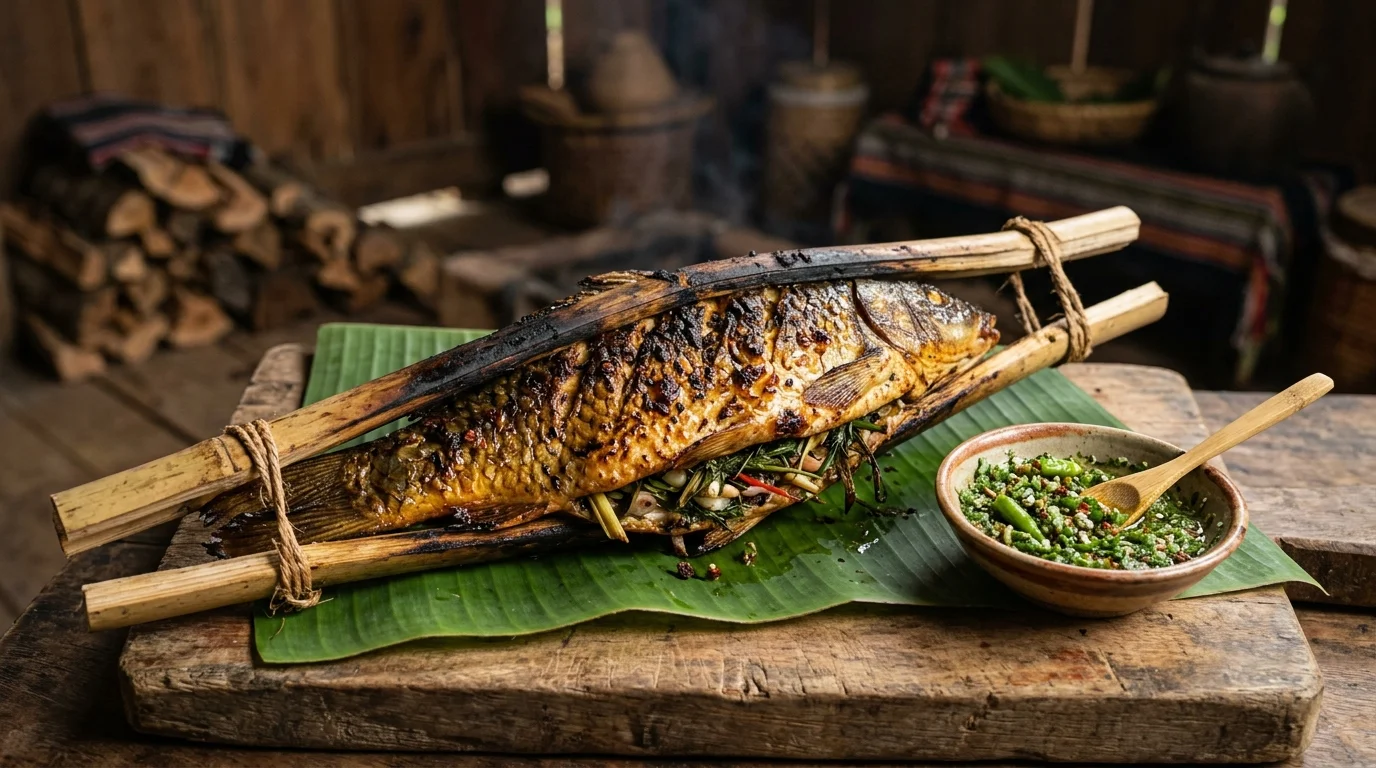 Cá suối nướng Pa Pỉnh Tộp Mộc Châu