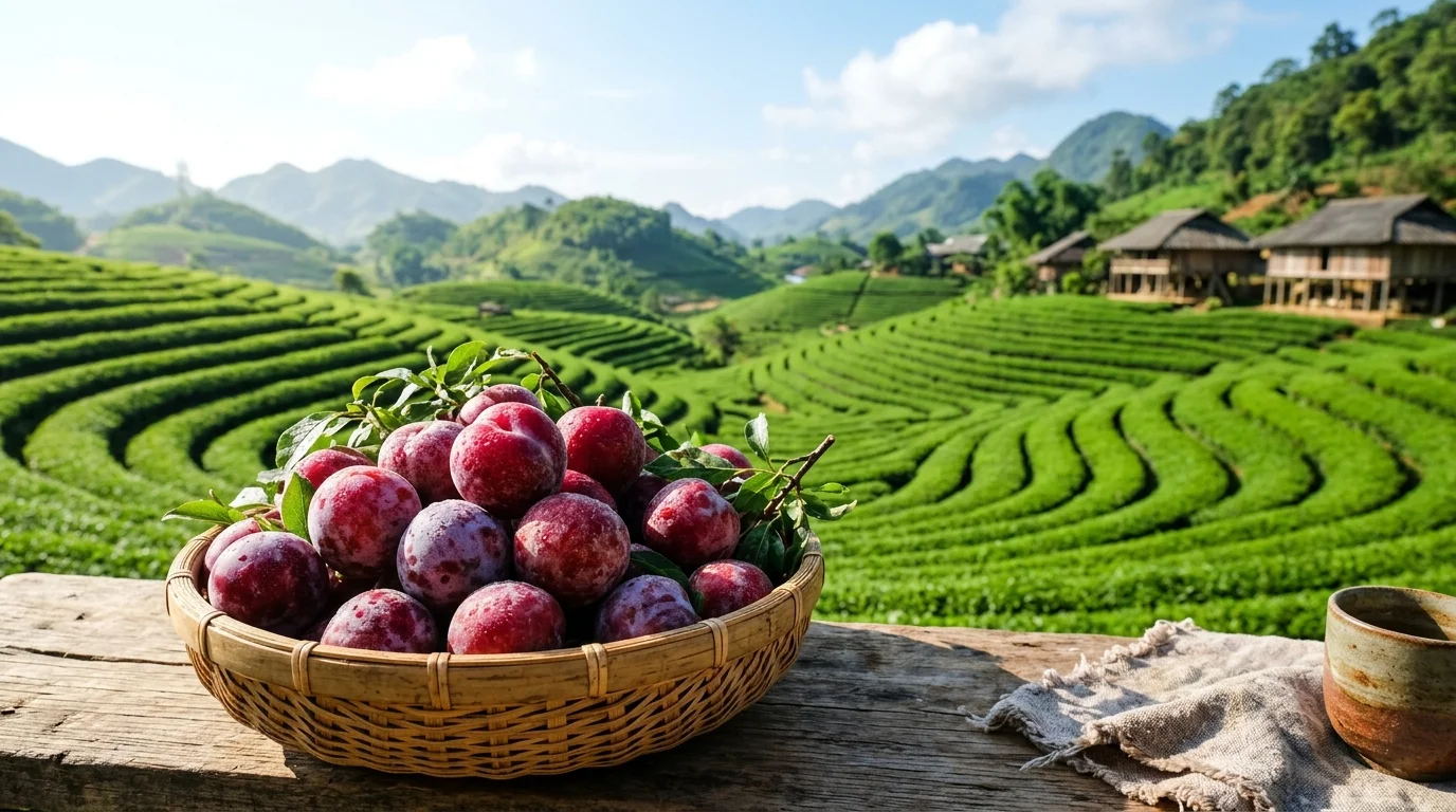 Mùa hái mận hậu đồi chè Mộc Châu