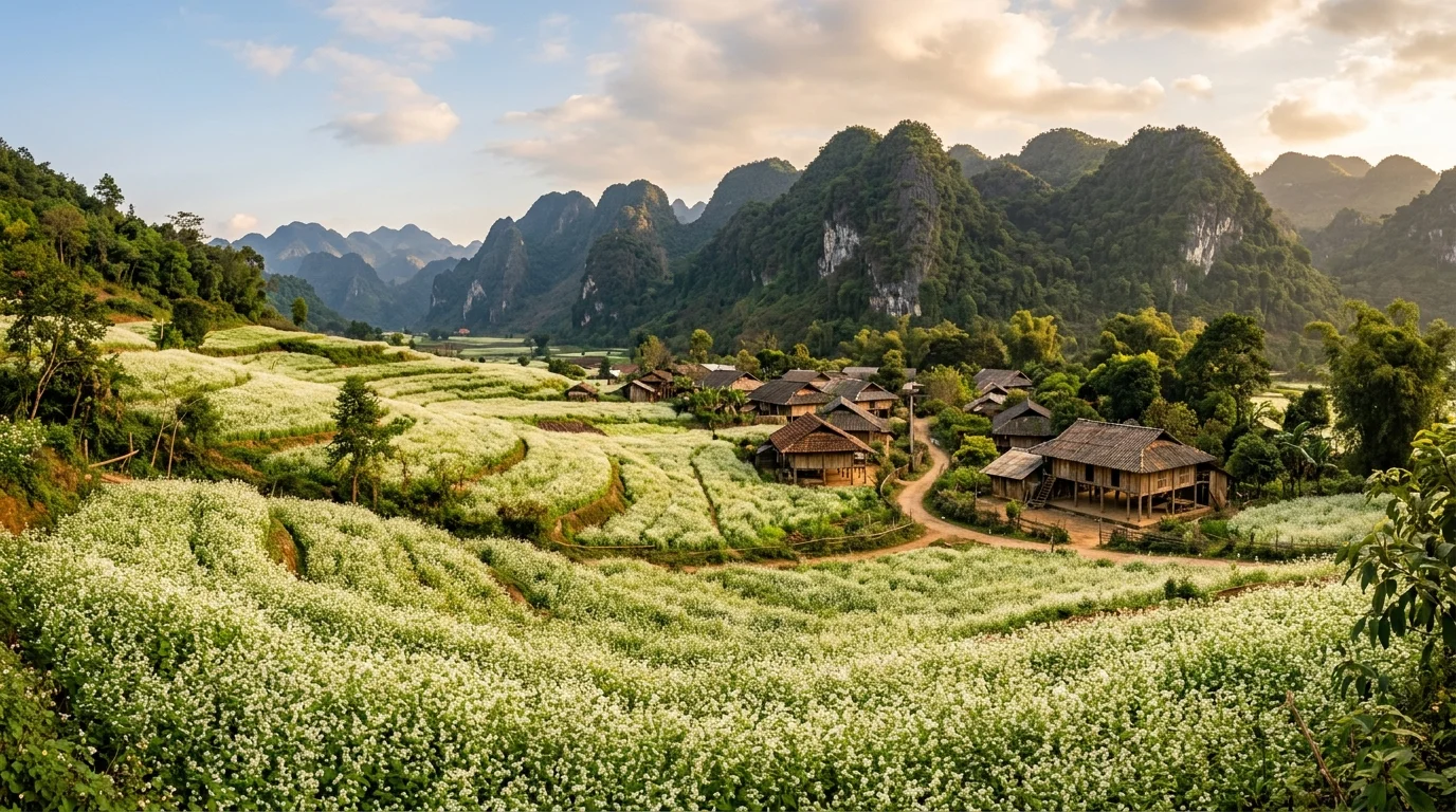 Mùa hoa cải trắng Pa Phách Mộc Châu