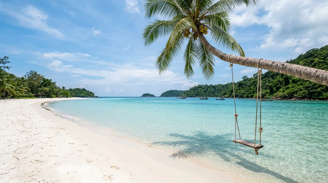 Bãi Sao Phú Quốc bãi cát trắng mịn hàng dừa nghiêng