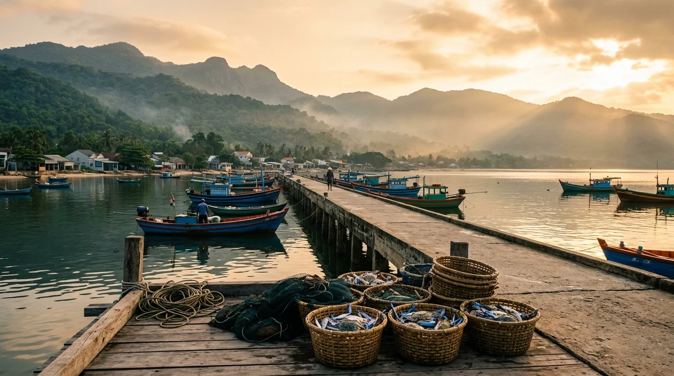 Làng chài cổ Hàm Ninh Phú Quốc đón bình minh