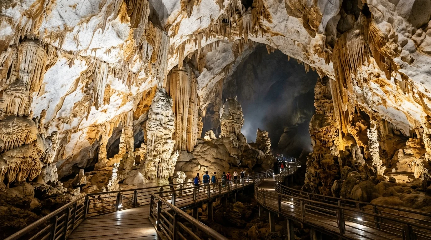 Không gian tráng lệ như hoàng cung trong Động Thiên Đường