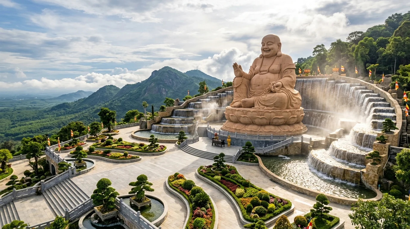 Tượng Phật Di Lặc bằng đá sa thạch Tây Ninh