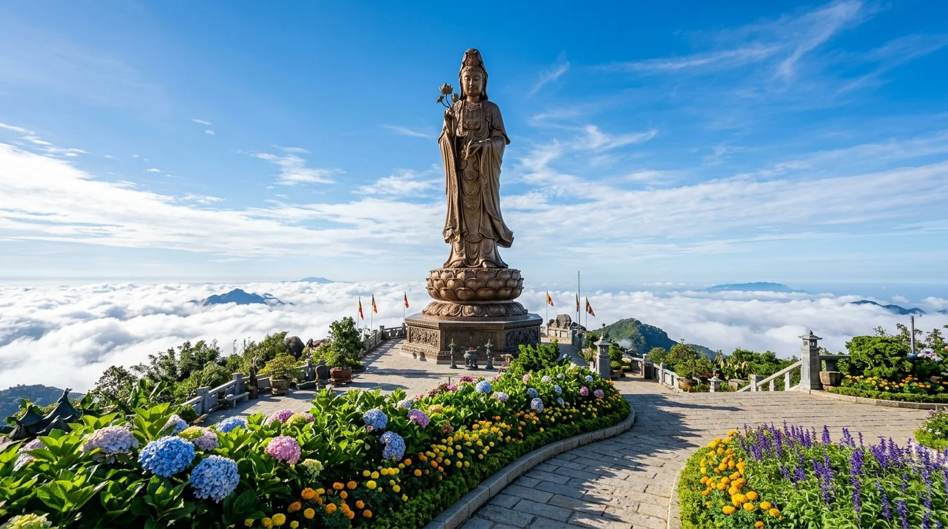 Tượng Phật Bà Tây Bổ Đà Sơn đỉnh núi Bà Đen Tây Ninh